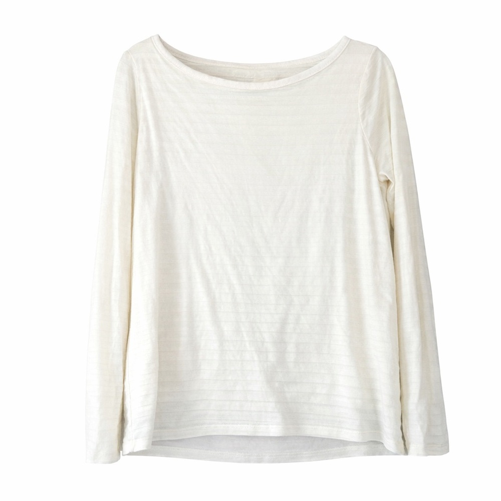 Banana Republic Cream Long Sleeve Blouse M Petite